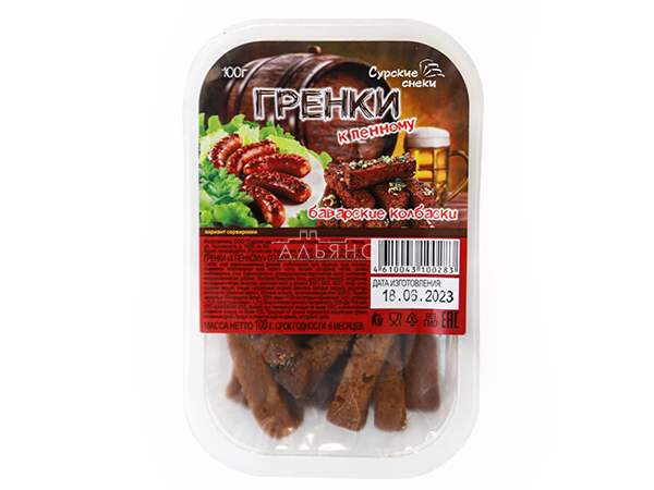 Сурские гренки Баварские колбаски (100 гр) в Сызрани