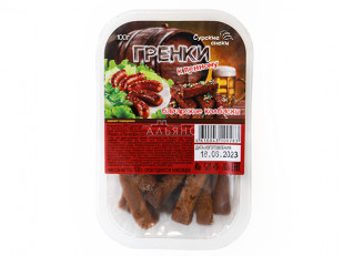 Деревенские гренки со вкусом Сметаны и Лука (Сурские): Сурские гренки Баварские колбаски (100 гр)